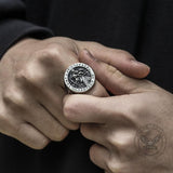 Saint Christopher Protect Us Stainless Steel Cross Ring | Gthic.com