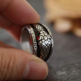 Ouroboros Stainless Steel Mythology Ring 03 | Gthic.com