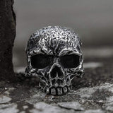 Vintage Rugged Stainless Steel Skull Ring | Gthic.com