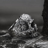Vintage Rugged Stainless Steel Skull Ring | Gthic.com