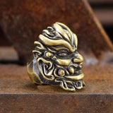 Warrior Chi You Brass Mythology Ring | Gthic.com