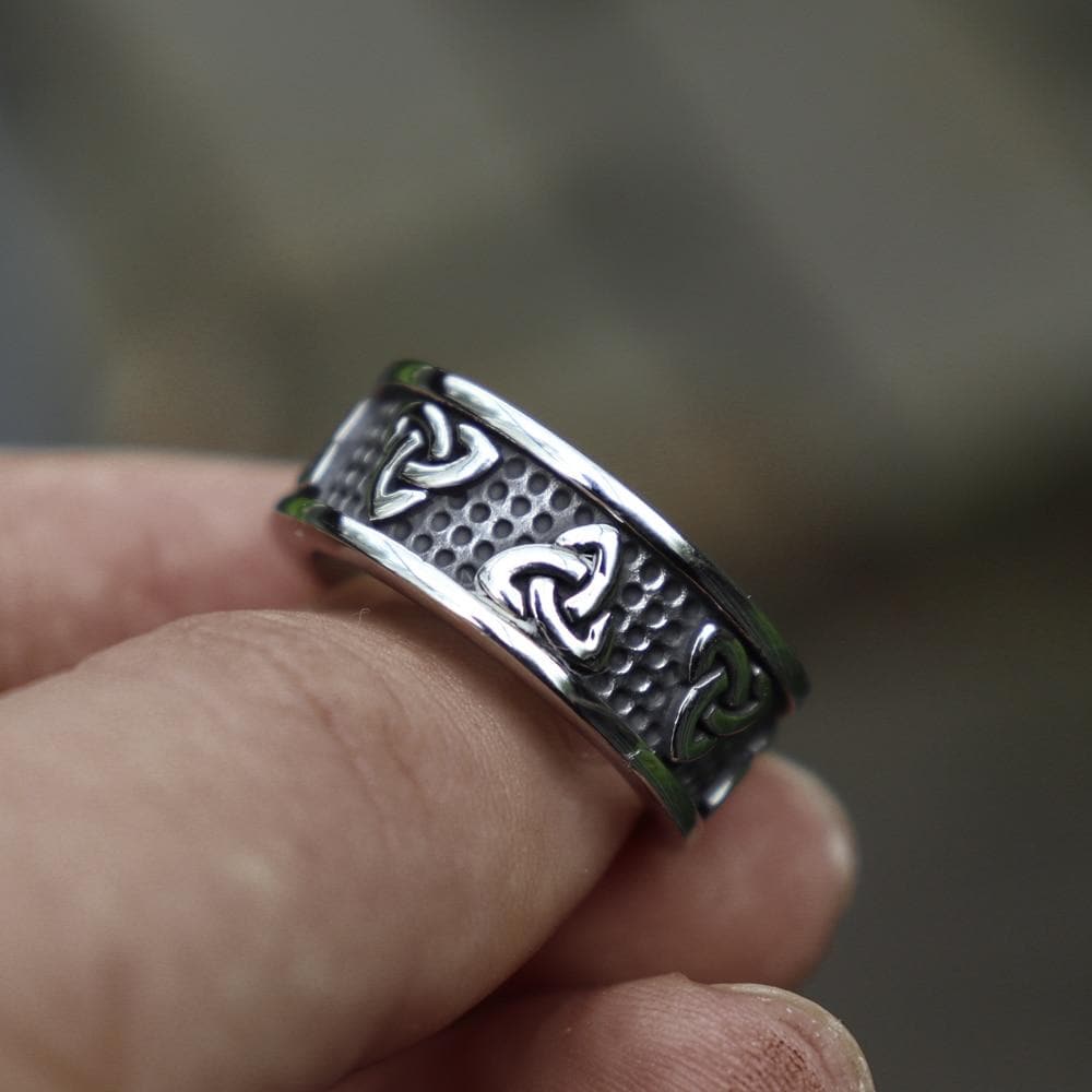 Warrior Triquetra Stainless Steel Viking Ring | Gthic.com