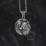 Guardian Wolf Stainless Steel Viking Pendant