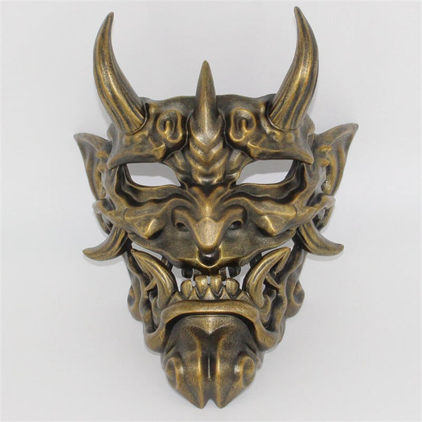 Hannya Oni Cosplay Resin Cast FaceMask02 gold| Gthic.com