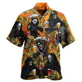 Hawaii Drink Beer Polyester Skull Shirt | Gthic.com