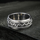 Hemp Cable Pattern Stainless Steel Retro Ring