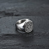 Hexagram 12 Zodiac Sign Stainless Steel Ring