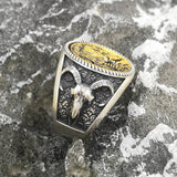 1936 Hobo Nickel Coin Anello teschio in argento sterling