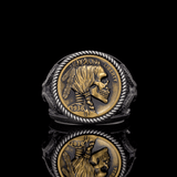 Hobo Nickel Coin Sterling Silver Skull Ring | Gthic.com