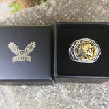 1936 Hobo Nickel Coin Anello teschio in argento sterling