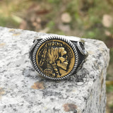 Hobo Nickel Coin Sterling Silver Skull Ring | Gthic.com