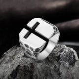 Hollow Cross Stainless Steel Ring | Gthic.com