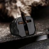 Hollow Cross Stainless Steel Ring | Gthic.com