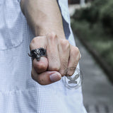 Horned Goat Stainless Steel Satan Ring