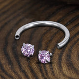 Horseshoe G23 Titanium Zircon Nose Ring