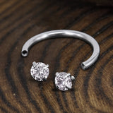 Horseshoe G23 Titanium Zircon Septum Piercing | Gthic.com