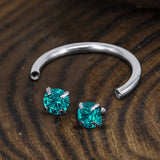 Horseshoe G23 Titanium Zircon Septum Piercing | Gthic.com