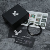 Icelandic Magic Symbol Stainless Steel Leather Bracelet
