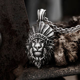 Indian Lion King Pure Tin Necklace | Gthic.com