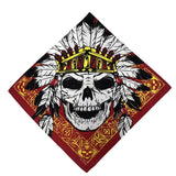 Quadratischer Baumwollschal mit indischem Totenkopf-Motiv