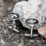 Iris Design Round Shaped Copper Cufflinks | Gthic.com
