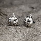 Jack-O'-Lantern Sterling Silver Stud Earrings | Gthic.com