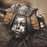 Japanese Geisha Sterling Silver Skull Ring | Gthic.com