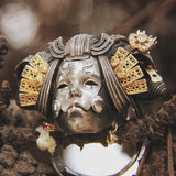 Japanese Geisha Sterling Silver Skull Ring | Gthic.com