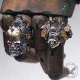 Japanese Geisha Sterling Silver Skull Ring | Gthic.com