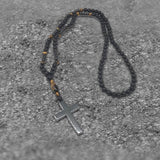 Latin Cross Stone Bead Necklace | Gthic.com