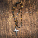 Latin Cross Stone Bead Necklace | Gthic.com