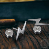 Lightning Stainless Steel Stud Earring | Gthic.com