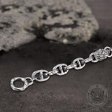 Löwenkopf-Totenkopf-Armband aus Edelstahl