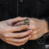 Mandalorian Symbol Sterling Silver Skull Ring