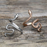 Minimalist Snake Design Stainless Steel Animal Ring 02 | Gthic.com