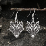 Nordic Wolf Stainless Steel Viking Earring | Gthic.com