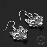 Nordic Wolf Stainless Steel Viking Earring | Gthic.com