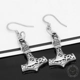 Odin Mjolnir Stainless Steel Viking Earrings 02 | Gthic