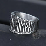 ODIN Runes Valknut 316L Stainless Steel Viking Ring - GTHIC