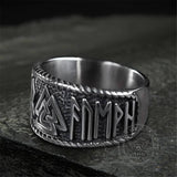 ODIN Runes Valknut 316L Stainless Steel Viking Ring - GTHIC