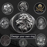 Personalized Custom Round Sterling Silver Ring | Gthic.com