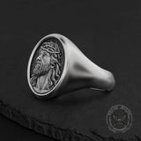 Personalized Custom Round Sterling Silver Ring