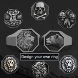 Personalized Sterling Silver Polished Octagon Ring | Gthic.com