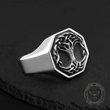 Personalized Sterling Silver Polished Octagon Ring