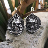 Pirate Anchor Stainless Steel Skull Ring | Gthic.com