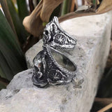 Kraken Octopus Totenkopfring aus Edelstahl