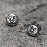 Kürbisprinz Ohrstecker aus Sterlingsilber mit Totenkopfmotiv