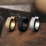 Punk Frosted Stainless Steel Hoop Ear Cuffs | Gthic.com