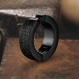 Punk Frosted Stainless Steel Hoop Ear Cuffs | Gthic.com