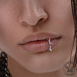 Punk Rivet Stainless Steel Hinged Segment Lip Ring | Gthic.com